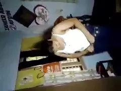 Горещи абанос teen се разпространява краката си за голям черен петел